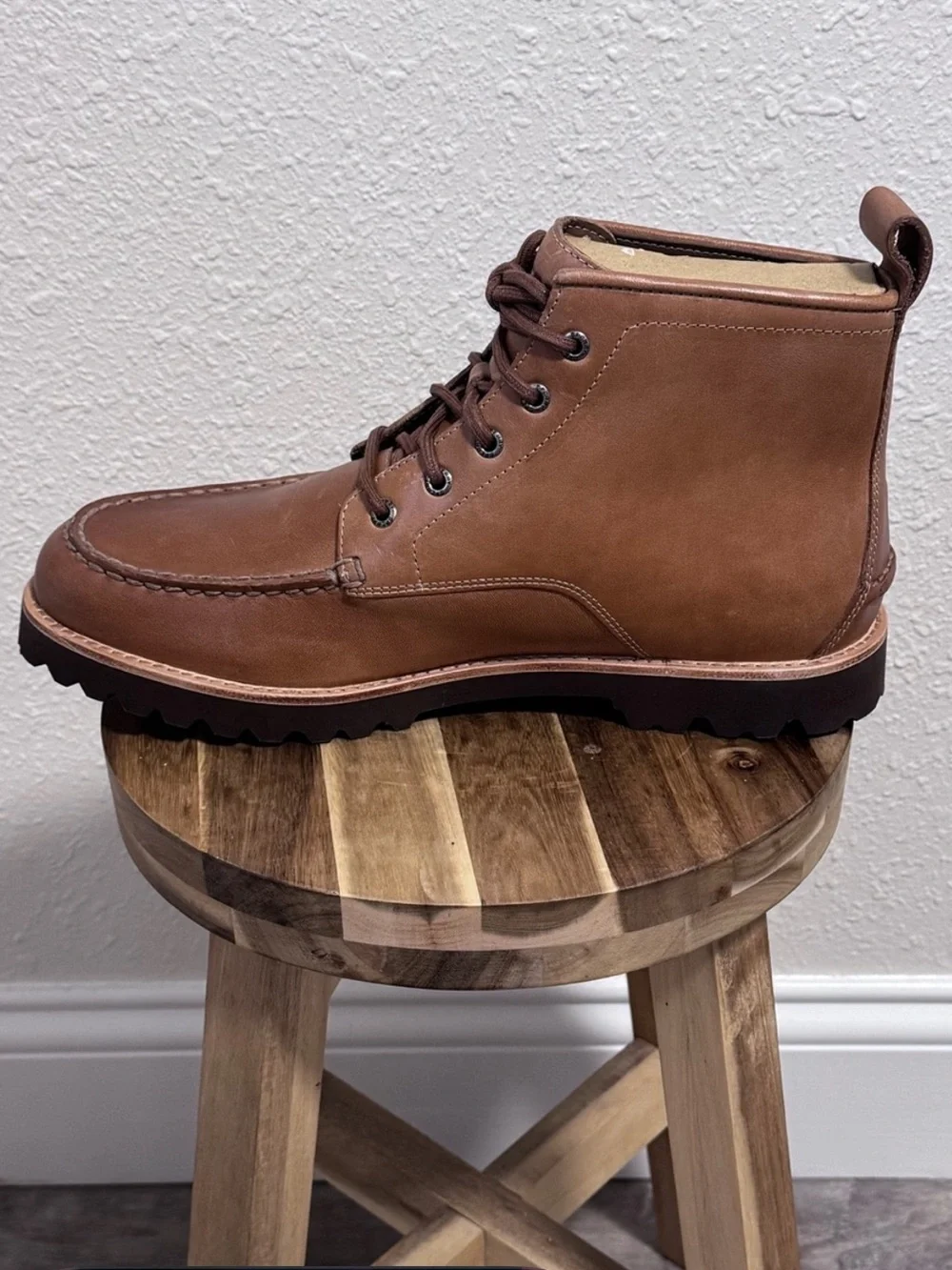 Sperry Newton Moc Toe Leather Boots Tan Bronzer Mens Size 12 NIB